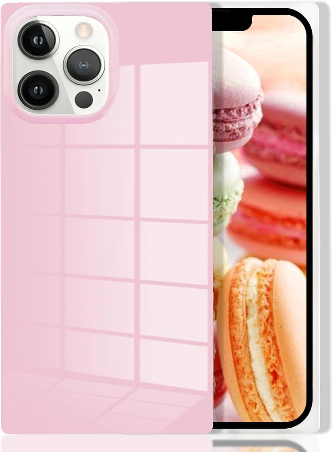 Omorro Compatible with iPhone 16 Pro Max Rectangle Neon Rectangle Phone Case for Women, Neon Bright Fluorescence Luxury Designer Flexible Soft Slim Rubber Bumper Edge Protective Girly Phone Cover