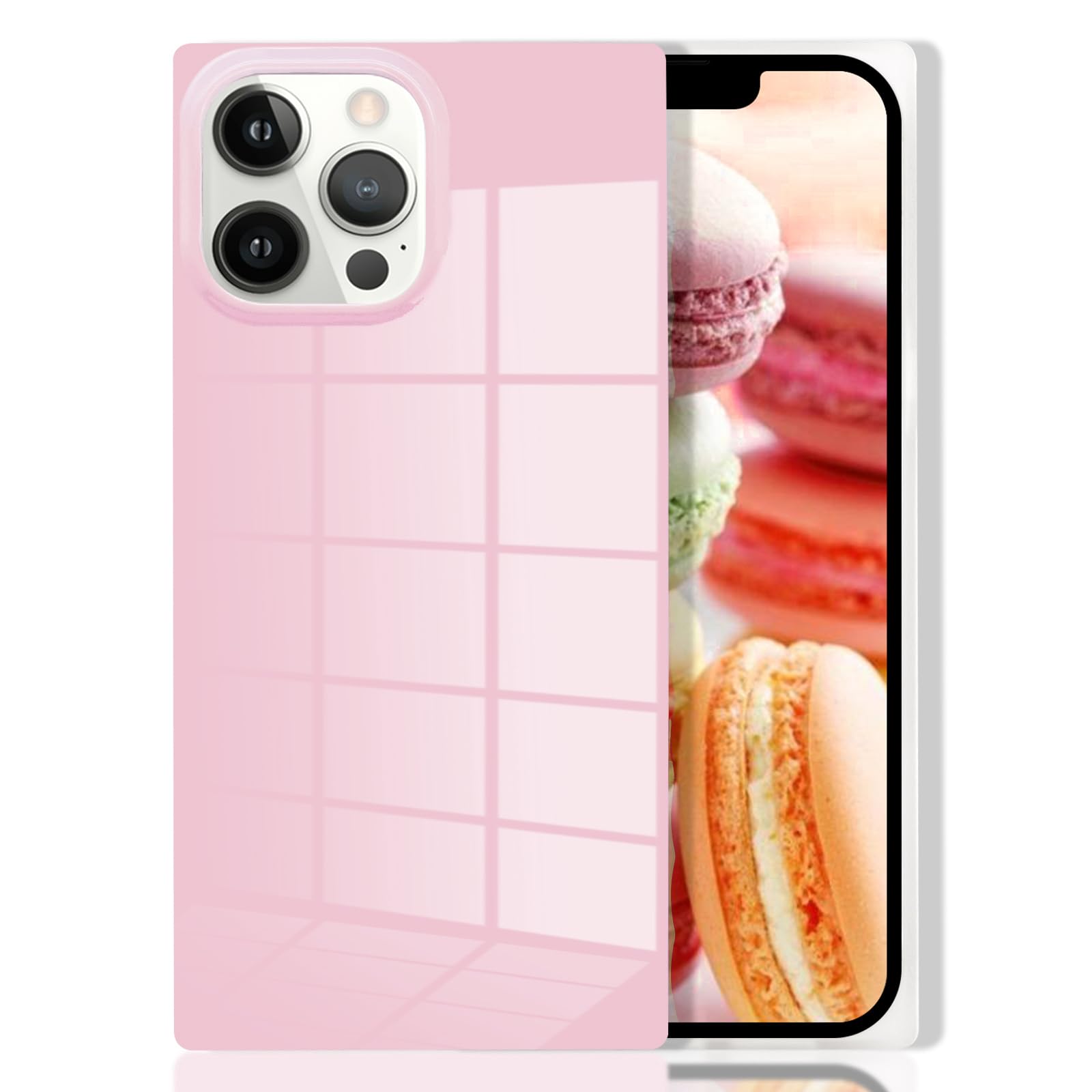 Omorro Compatible with iPhone 16 Pro Max Rectangle Neon Rectangle Phone Case for Women, Neon Bright Fluorescence Luxury Designer Flexible Soft Slim