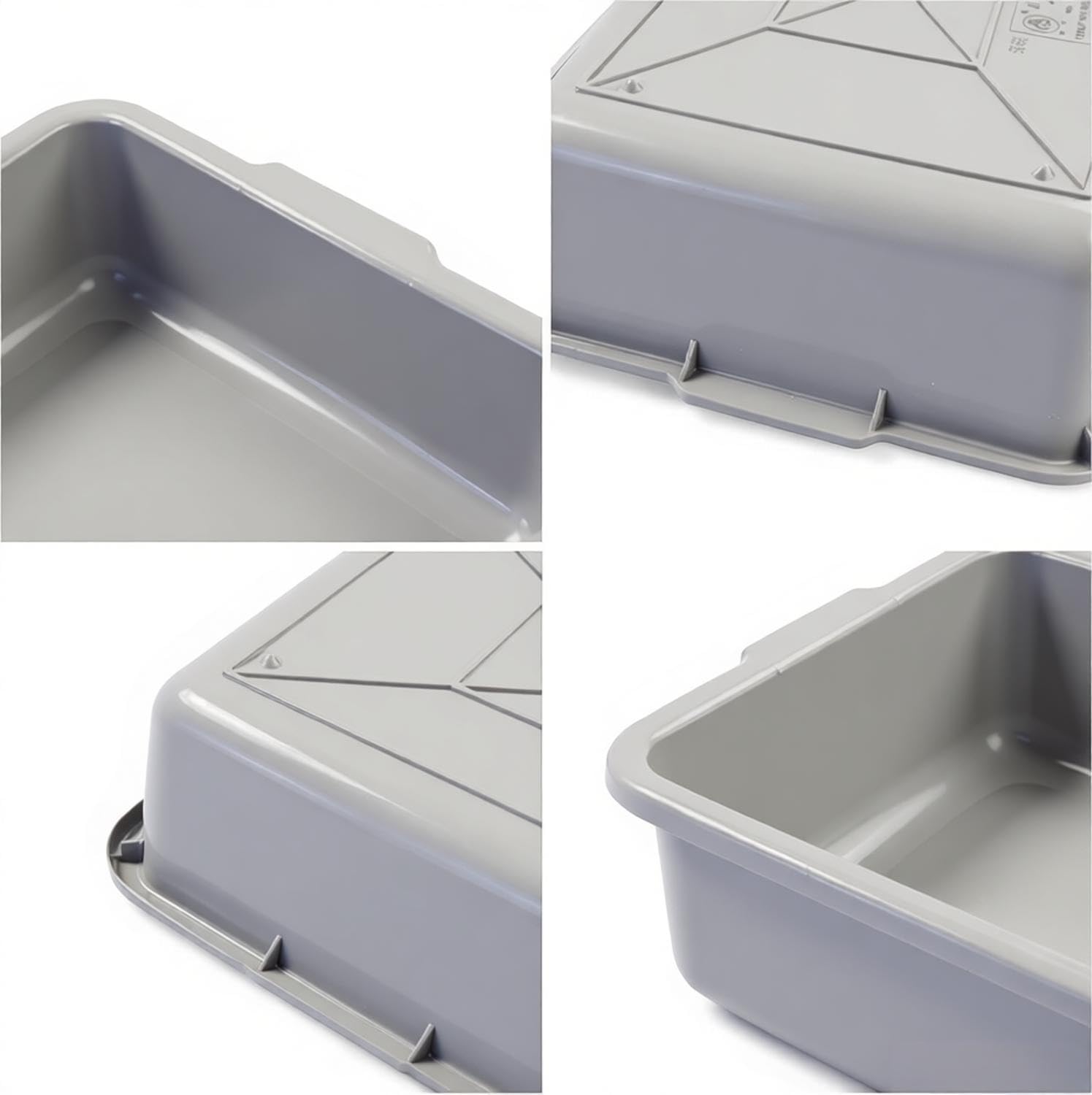 Lot de 3 bacs à vaisselle en plastique de 13 L, gris
