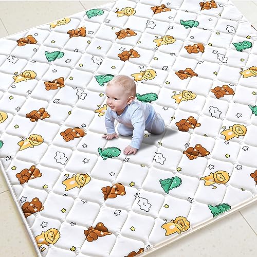 Image of Premium Baby Play Mat 71" X 59", Thicken One-Piece Crawling Mat, Extra Large Soft Cushioning Foam Playmate for Baby, Toddlers, Infants, Play & Tummy Time