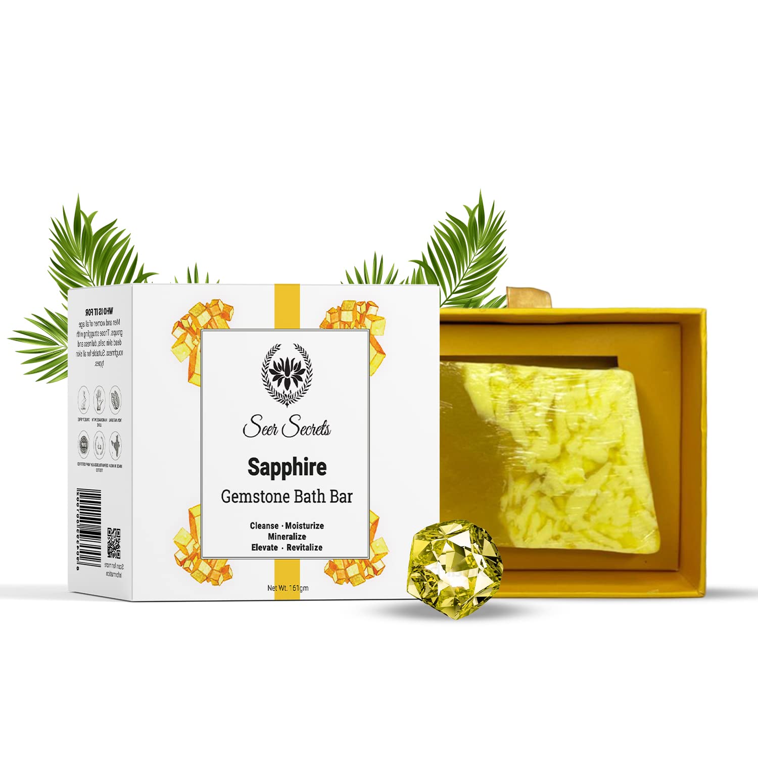 Sapphire Gemstone Bath Bar Soap to Moisturize, Cleanse & Refreshing Skin & Body | No Toxins, Pure Ingredients & Natural Fragrance