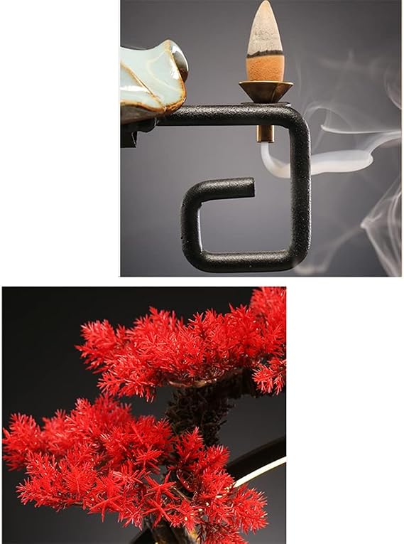 Flowing Water Decoration Light Ring Lucky Fish Tank Fountain Landscaping Tabletop It Will Run from Time to Time (Color : A)
