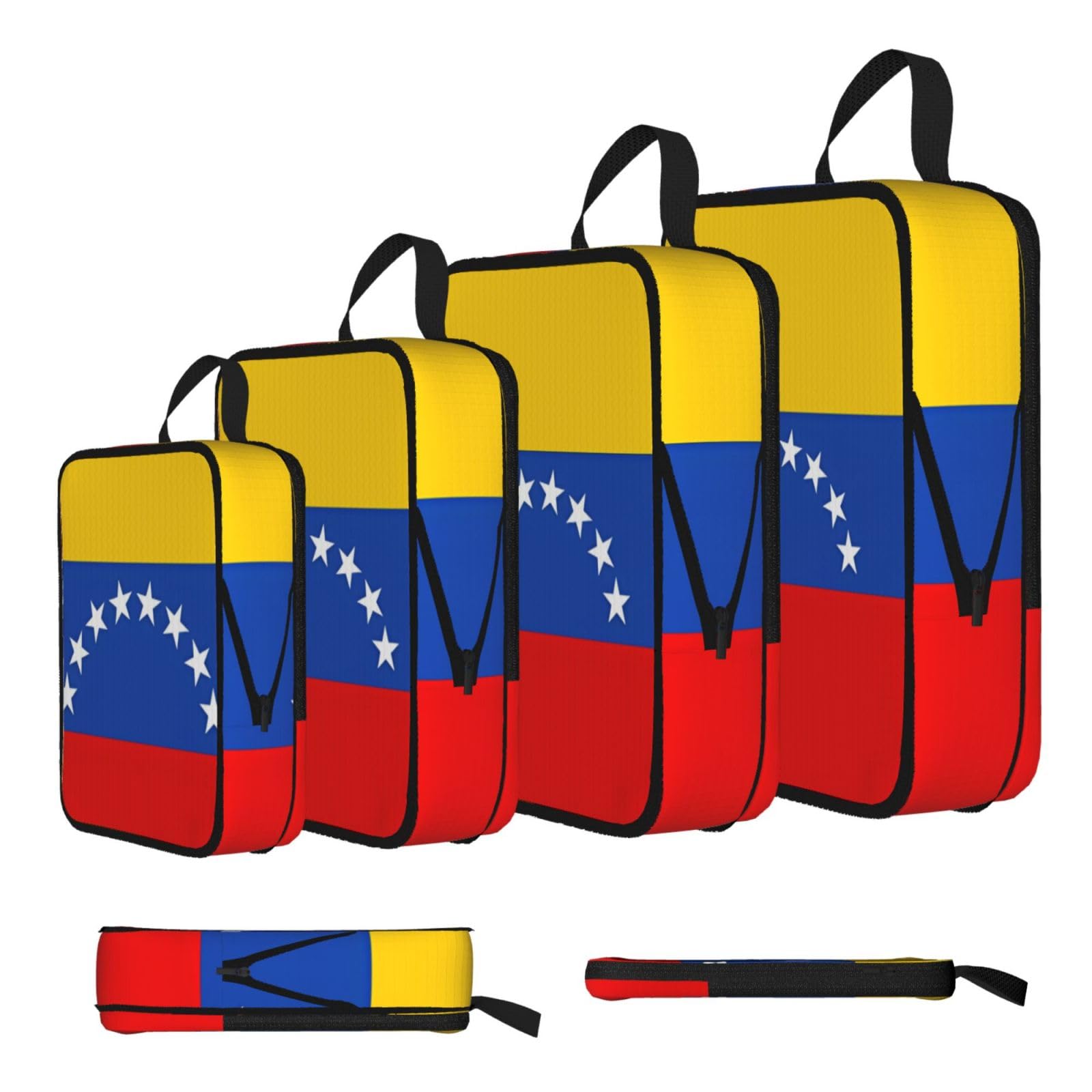 Sxzvvbn Black Flag Of Venezuela Compression Packing Cubes 4 Piece Set