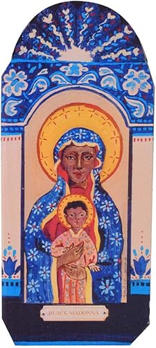 Miniatura 2 de Modern Artisans Placa de pared Madonna Retablo negra, 3.25 x 7.3 pulgadas