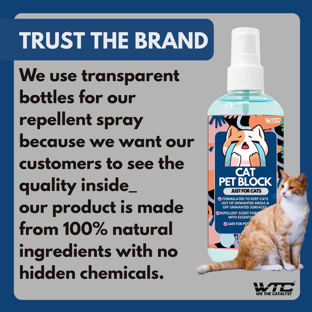 WTC Cat Pet Block Repellent Spray, 500ml – Indoor Training Aid to Prevent Scratching, Peeing & Marking 4