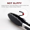Paquete de 2 pinzas de cocina de silicona, 9 y 12 pulgadas, acero inoxidable, negro | Resistentes al calor hasta 500°F con puntas de silicona libres de BPA, clip de seguridad y mangos antideslizantes para utensilios antiadherentes y parrilla 3