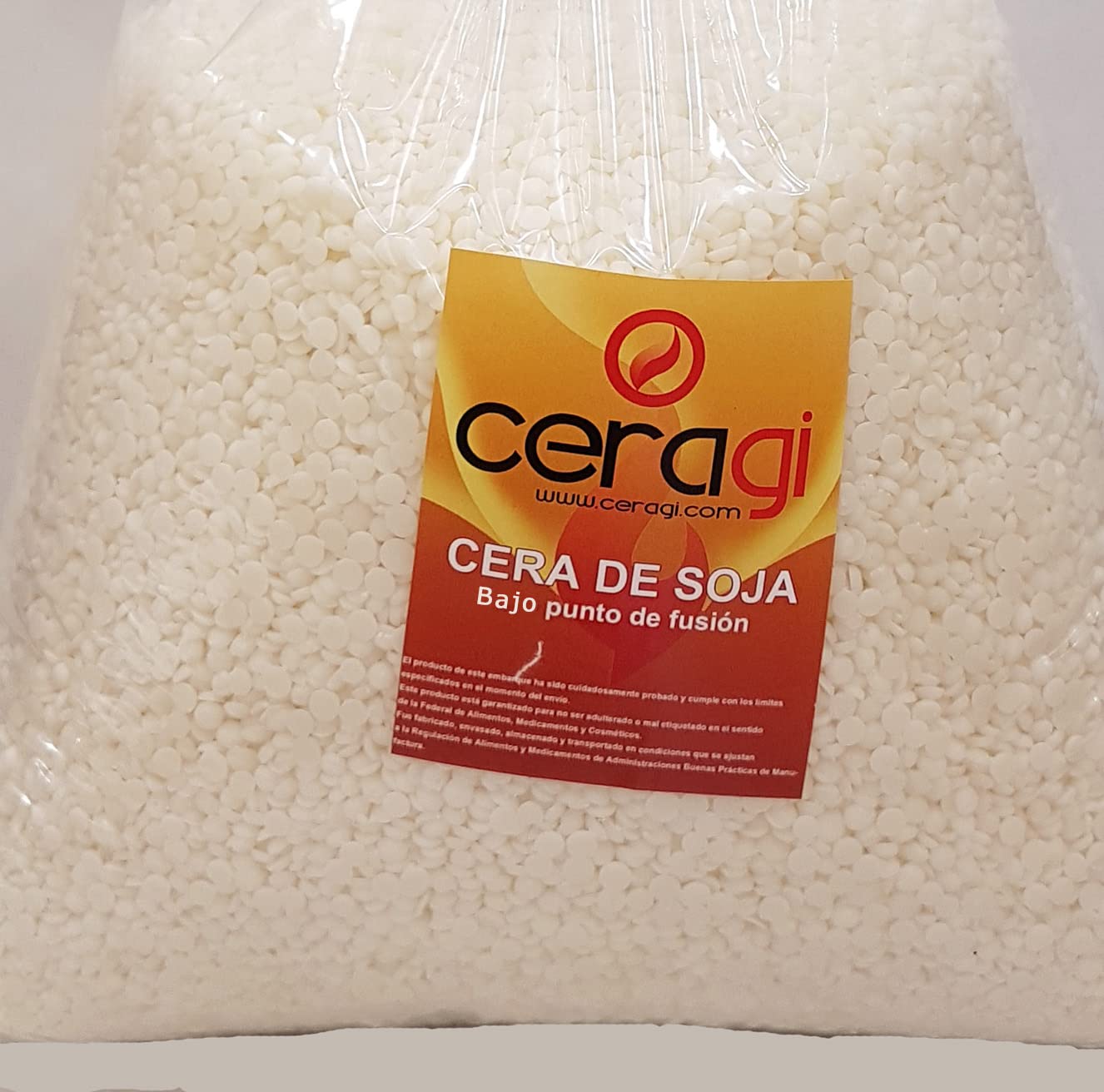 Cera de Soja. Bajo punto de fusión 10 kg libre de modificación genética