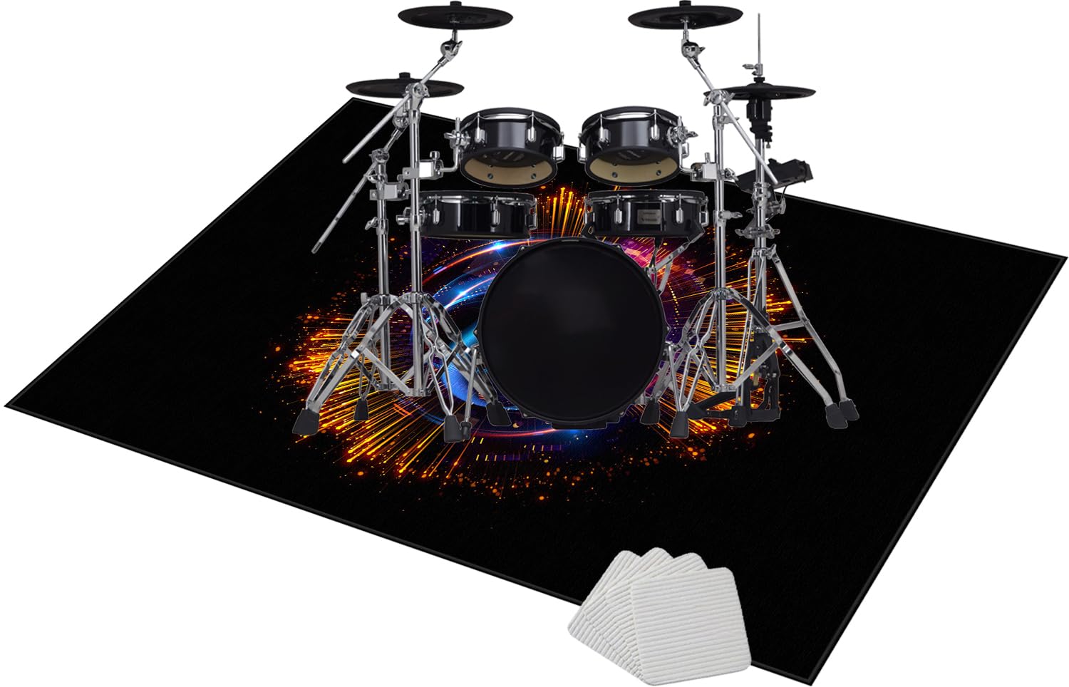 110 x 80 cm Dywaniki akustyczne | Mata z baterią elektroniczną | Mata dźwiękoszczelna antypoślizgowa | Mata bębnowa do bębna bębna akustycznego bębna i innych instrumentów muzycznych