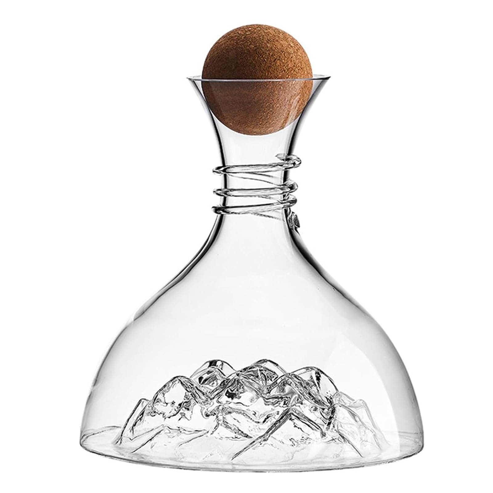 1800 ml Rotwein-Dekanter, eisbergförmiger Dekanter mit Kork-Kugelverschluss, Weinbelüfter aus Kristallglas, Schnell-Dekanter für den Haushalt