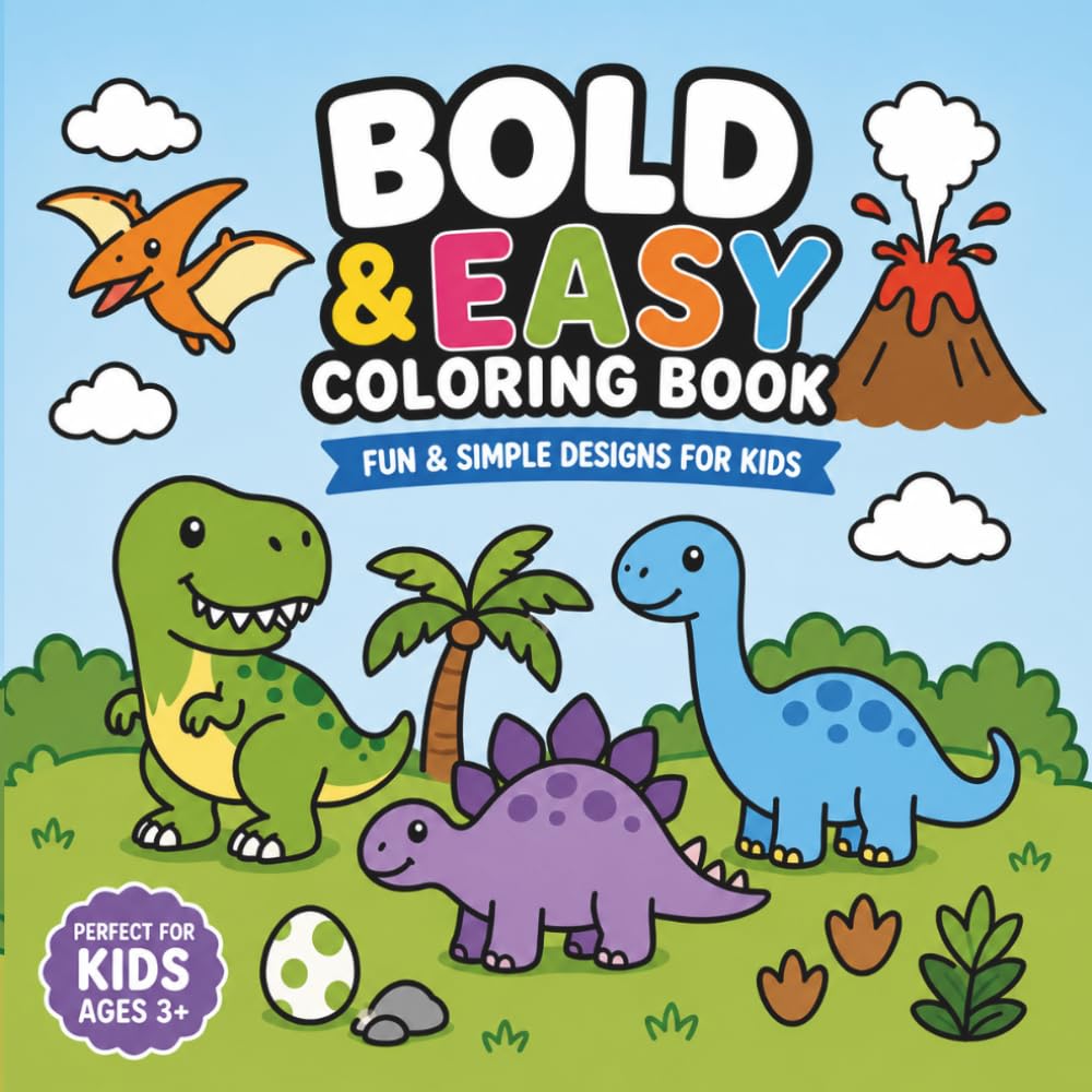 BOLD&EASY Dinosaur Coloring Book