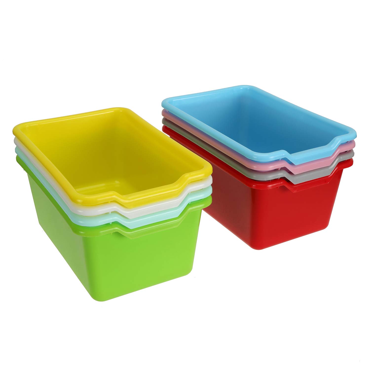 WUWEOT 8 Pack ScoopFront Storage Bins, EasytoGrip Design
