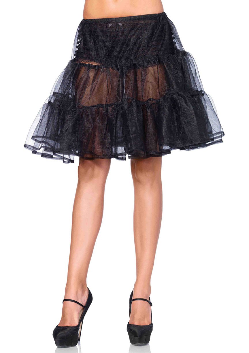 Women's Shimmer Organza Knee Length Petticoat Skirt