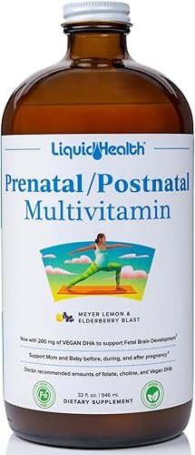 Miniatura 6 de LIQUIDHEALTH Multivitamínico líquido prenatalposnatal para mujer con folato real, vitaminas pre y posnatales para antes, durante y después del