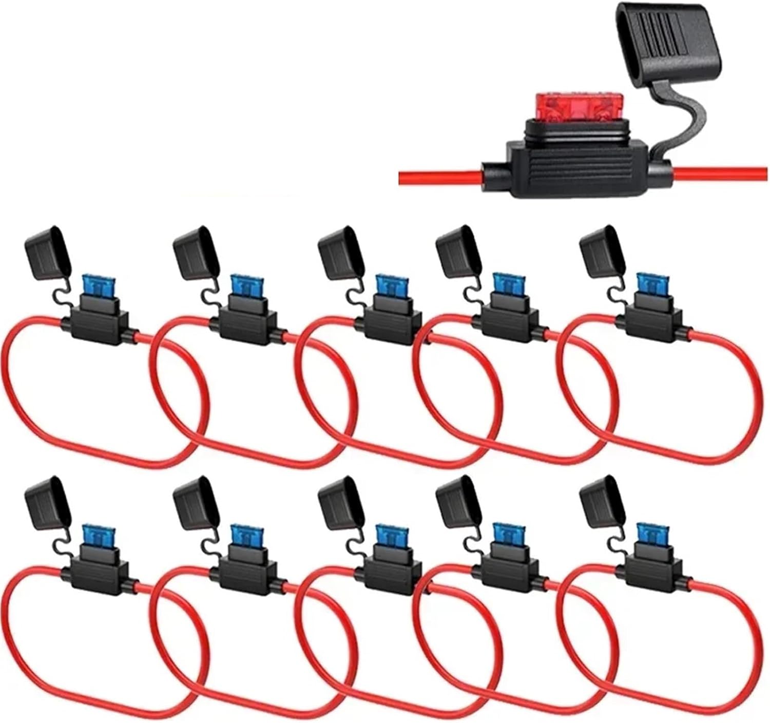 5Pcs CarFuse Box Blade Type Waterproof 2V 30A Fuses Holder Cars Motorcycle Wire Switch Socket Auto Accessories