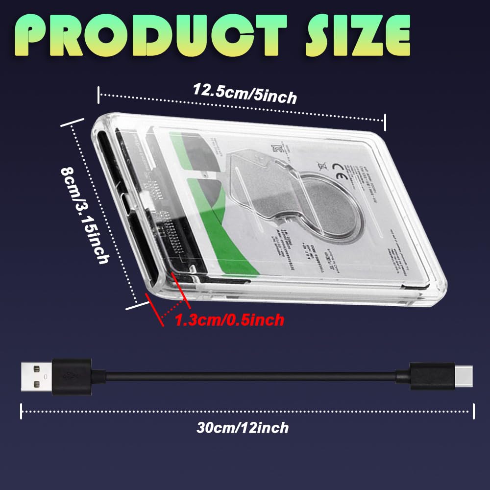 Xiatiaosann 6 Gb/s bez narzędzi USB 3.0 do SATA III 7 mm / 9,5 mm dysk twardy dysk twardy dysk twardy dysk twardy 2,5 cala UASP z przedłużaczem USB do typu C