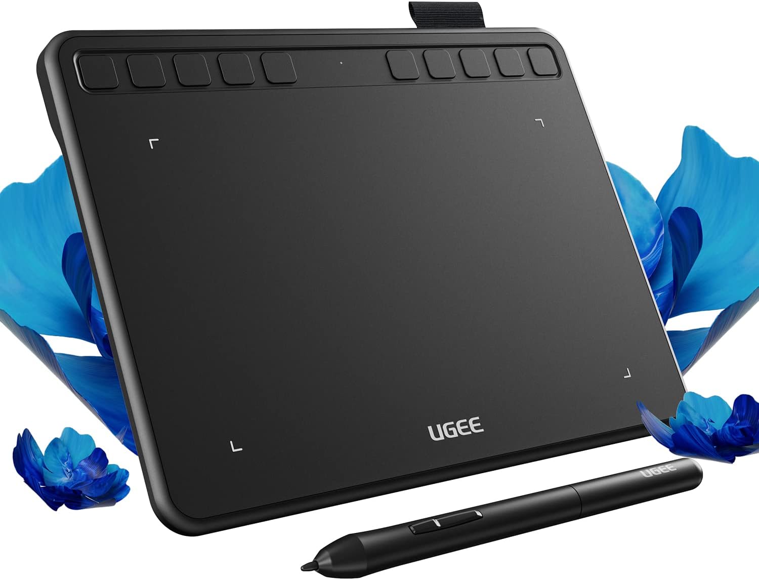 Computer Graphics Tablets, UGEE S640 Portable Drawing Tablet with 10 Shortcut Keys, 6.5x4 inch Digital Pen Tablets with Battery-Free Stylus Tilt Function 8192 Pressure for Windows/Mac/Chrome OS