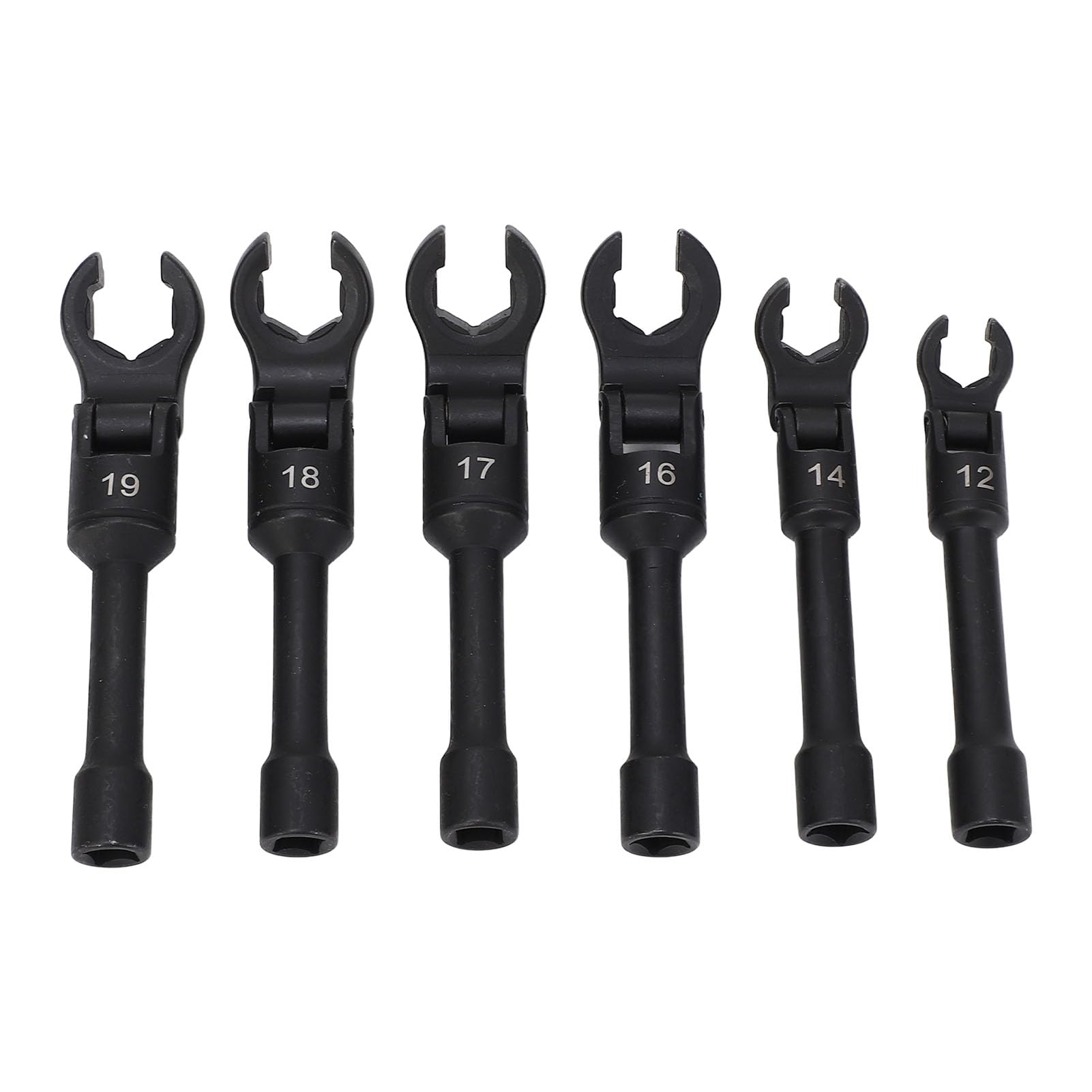Keenso Set di Chiavi a Coda di Gallina 6 Pezzi Acciaio Metrico Kit 180° | 6PCS Set di chiavi a zampa di corvo Kit di chiavi a zampa di corvo metriche in acciaio Testa flessibile a 180° Unità da 1/2
