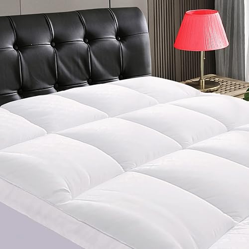 VALUXE California King Size Mattress Topper Extra Thick Cooling Mattress Pad Cover 3D Snow Down Alternative Fill Pillow Top with 8-21 Inch Deep Pocket