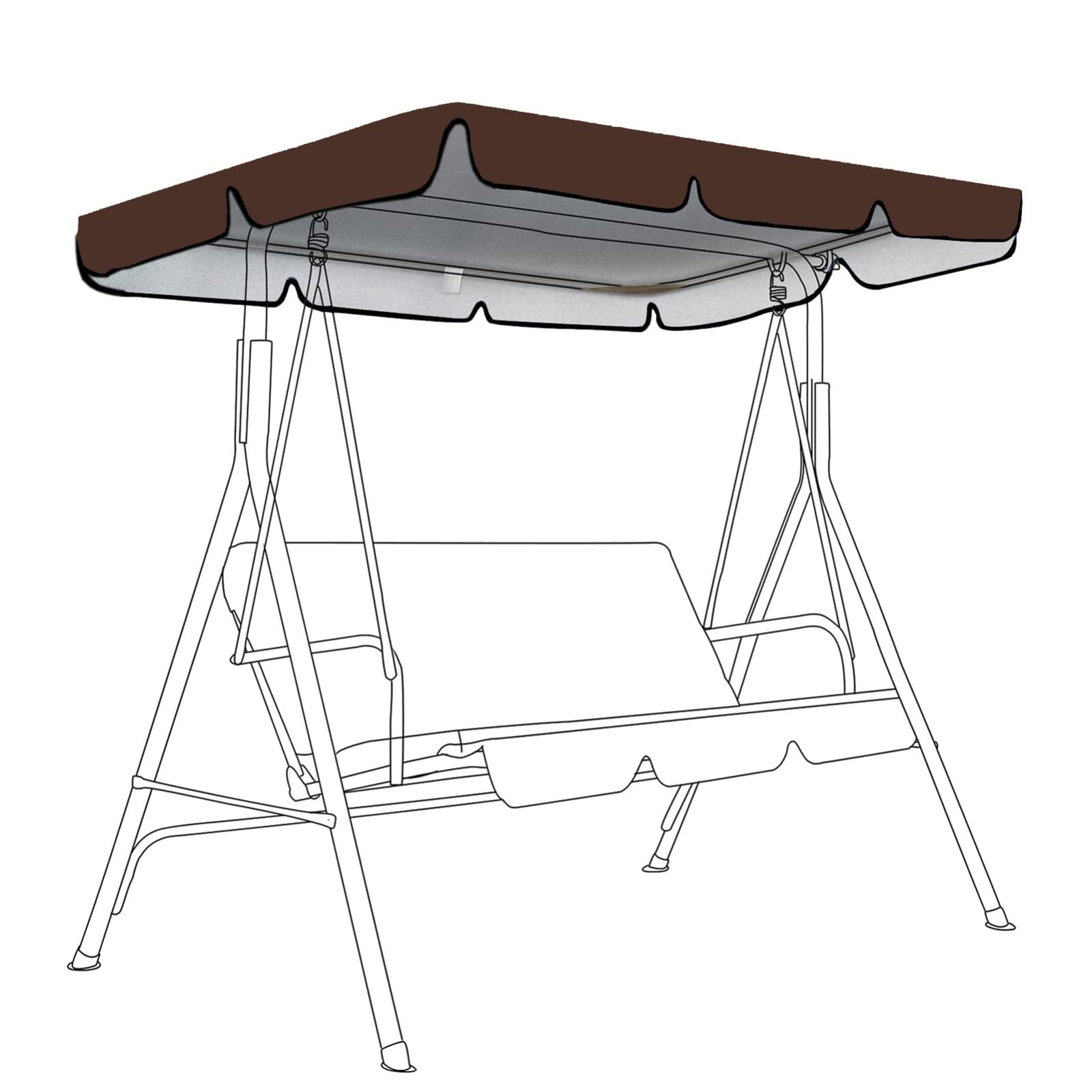 Auvent de rechange pour balancelle Hollywood toit universel toile bâche imperméable jardin