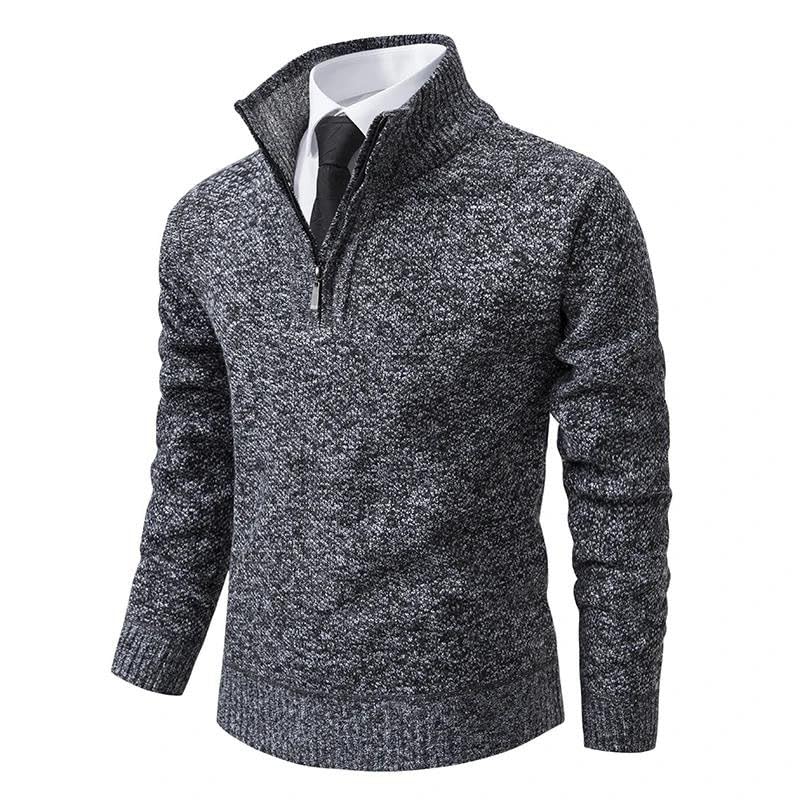 Men's Solid Color Long Sleeve Pullover Top Men Warm Casual Sweater4
