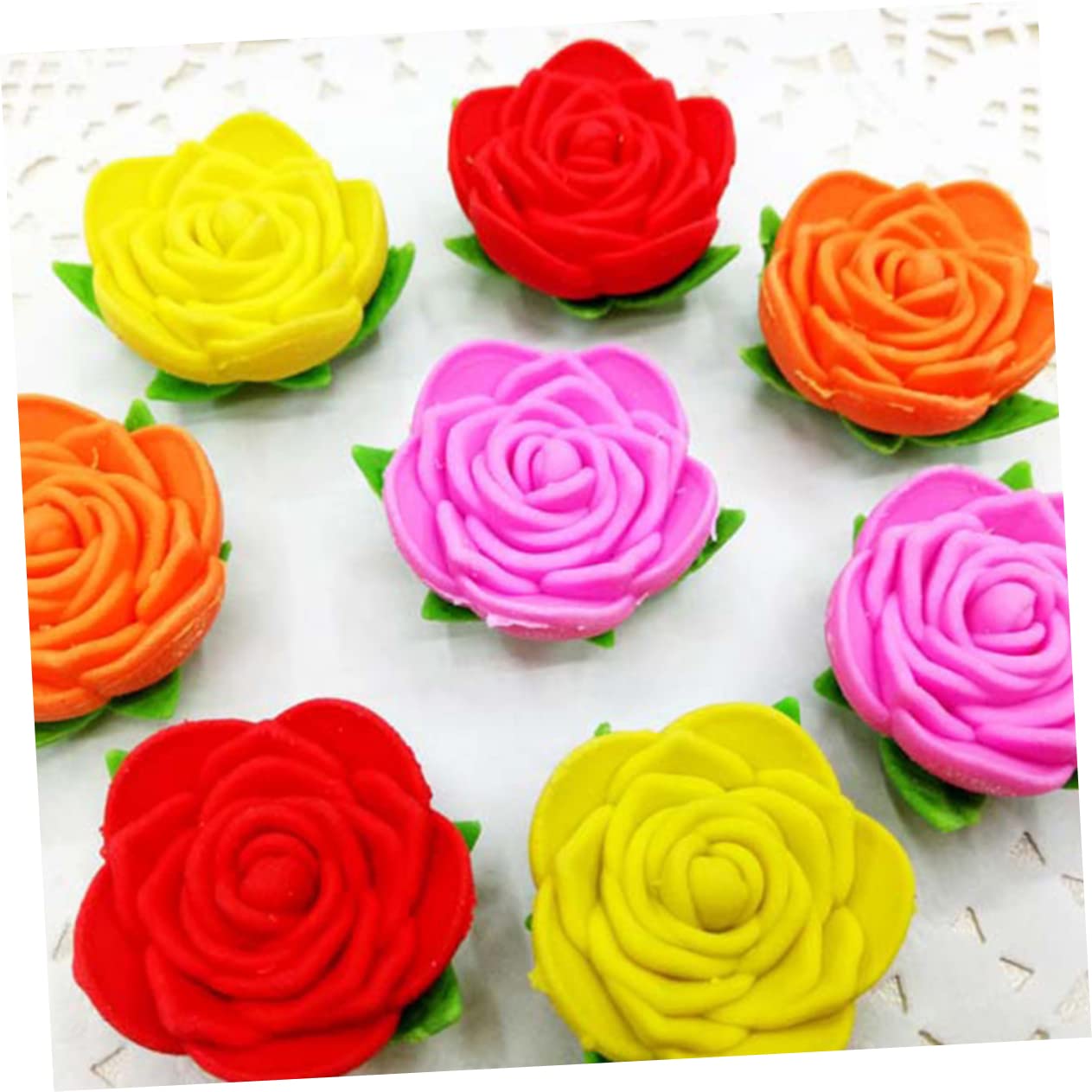 SHINEOFI 24pezzi Forma Rosa Gomme Per Cancelleria Colorata Per Matite Per Cancelleria Creativa