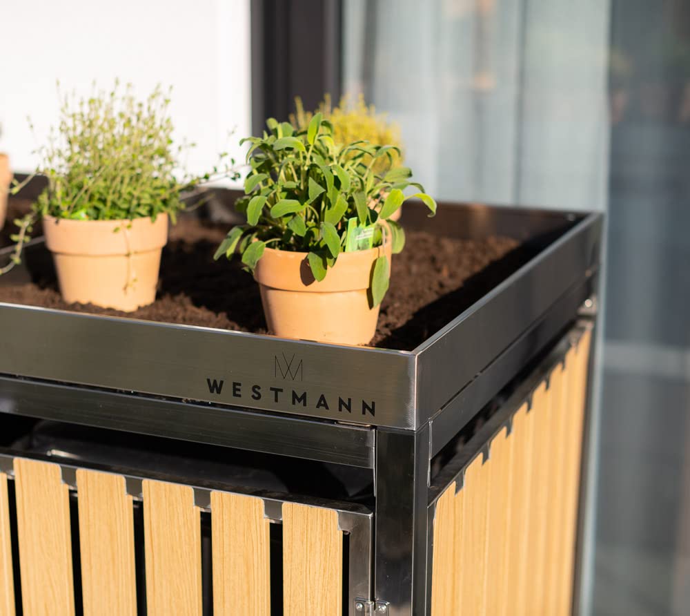 WESTMANN Mülltonnenbox für 2X 240L Mülltonnen 84x134x125 cm Silber 240 L