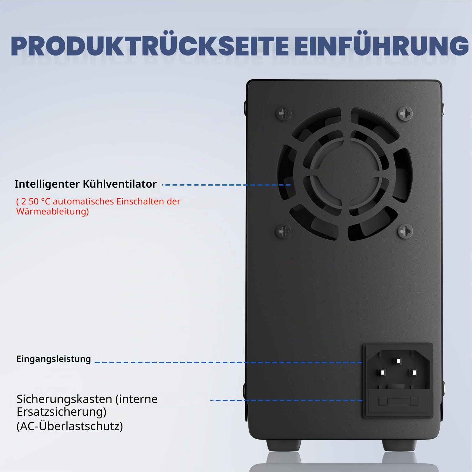 Labornetzteil 120V 3A, Einstellbares Labornetzgerät mit OCP/OVP, Ausgangsschalter und Encoderregelung, DC-Schaltnetzteil 18W USB-A/Typ-C Schnellladeschnittstelle/Prüfung/Wartung/Galvanik