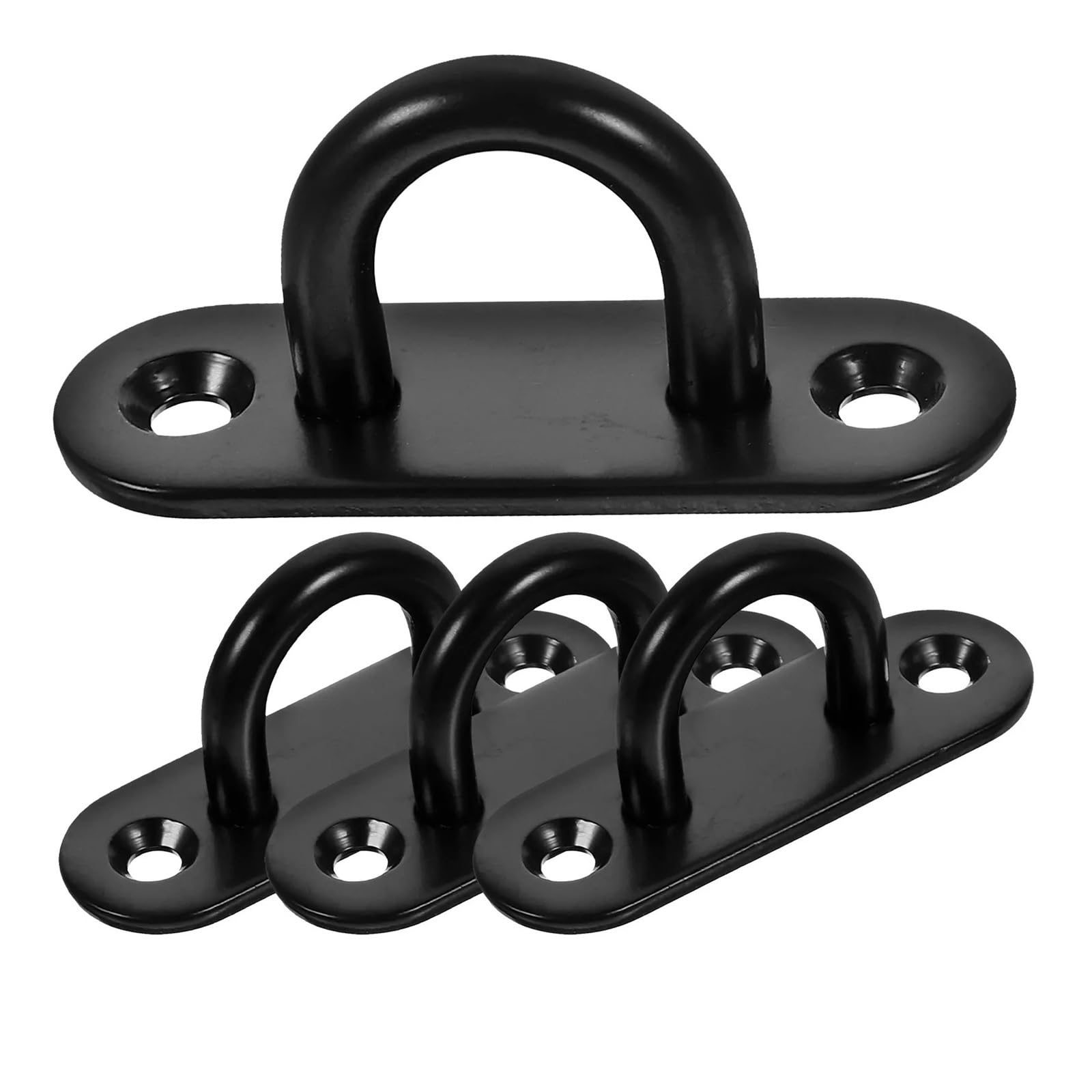 Luvafey One Color Eye Plate 4Pcs Pad Eye Plate Ceiling Hooks Stainless Steel Heavy Duty U Wall Mounted Hanging Hook For Wall Ceiling Boat Hardware Hanging