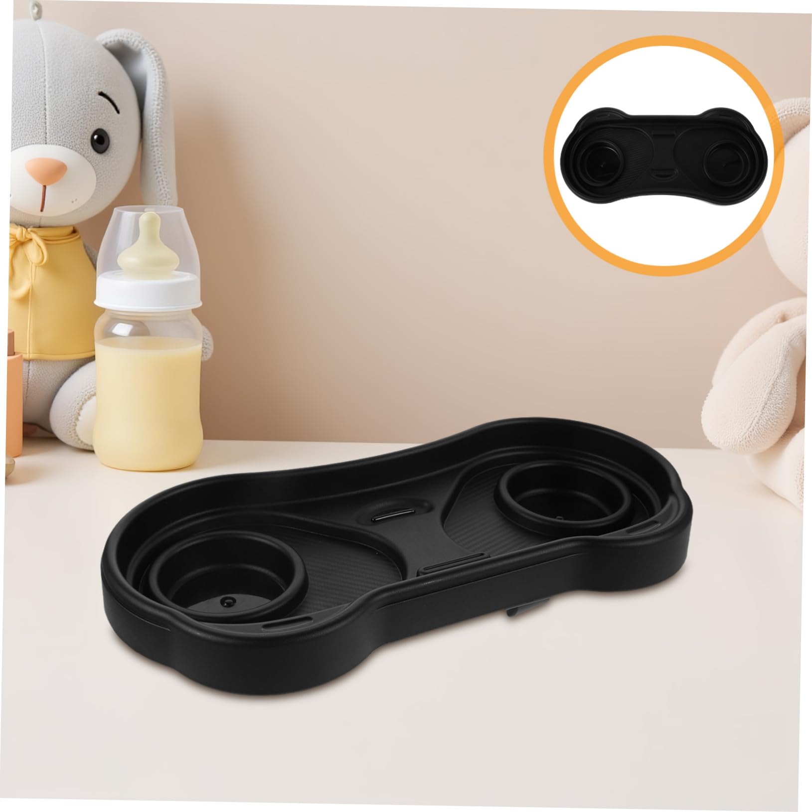 Hemobllo Vassoio Porta Snack per Passeggino con Attacco Vassoio in Plastica per Passeggino e Carrozzina Porta Bicchieri e Snack Organizzatore