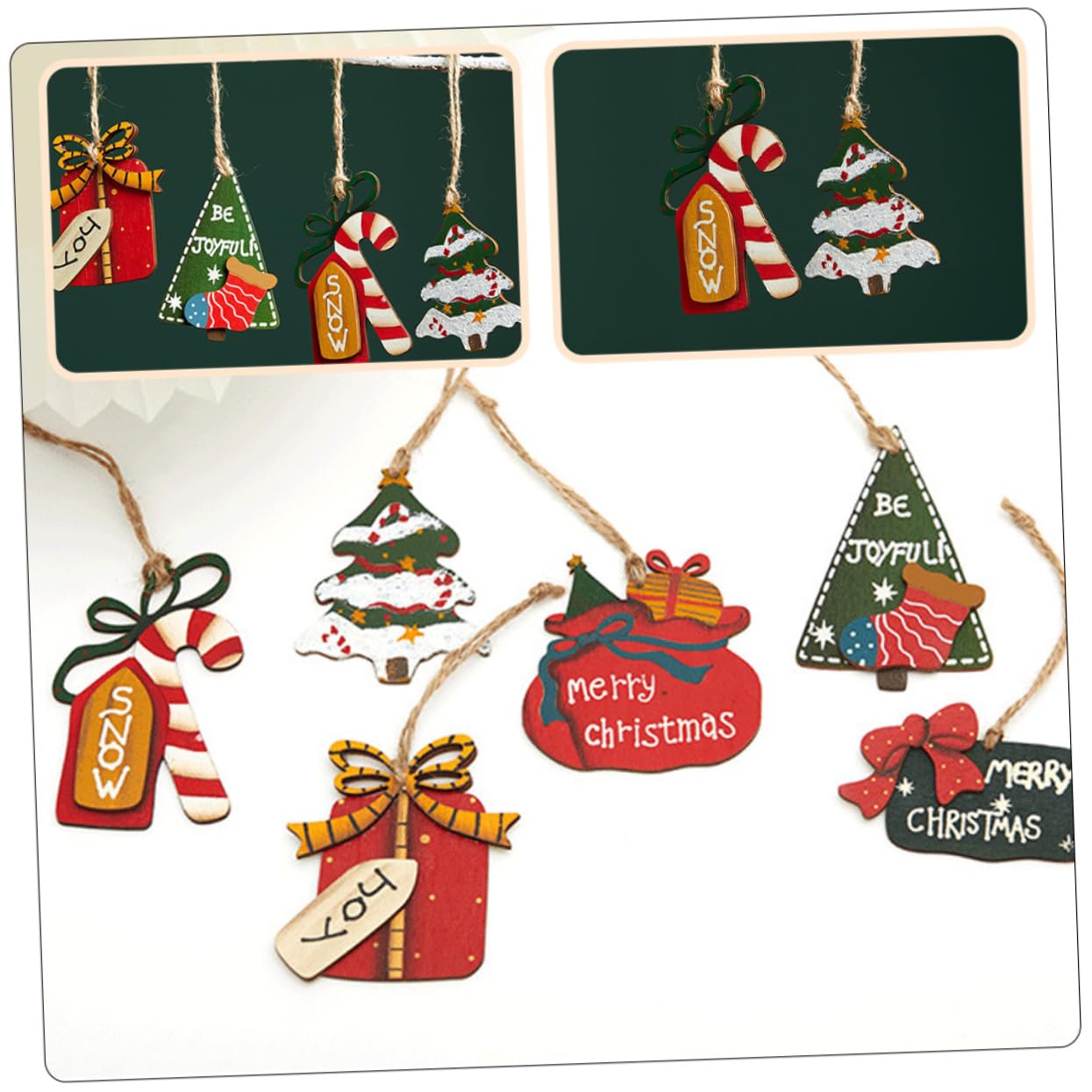 3 pièces décorations de noël noël en Bois Goutte Vacances Arbre Ornement Rustique Joyeux noël Signe décor de noël Bureau Haut décor Suspendus Ornements ustensiles de noël 7c Arbre de noël
