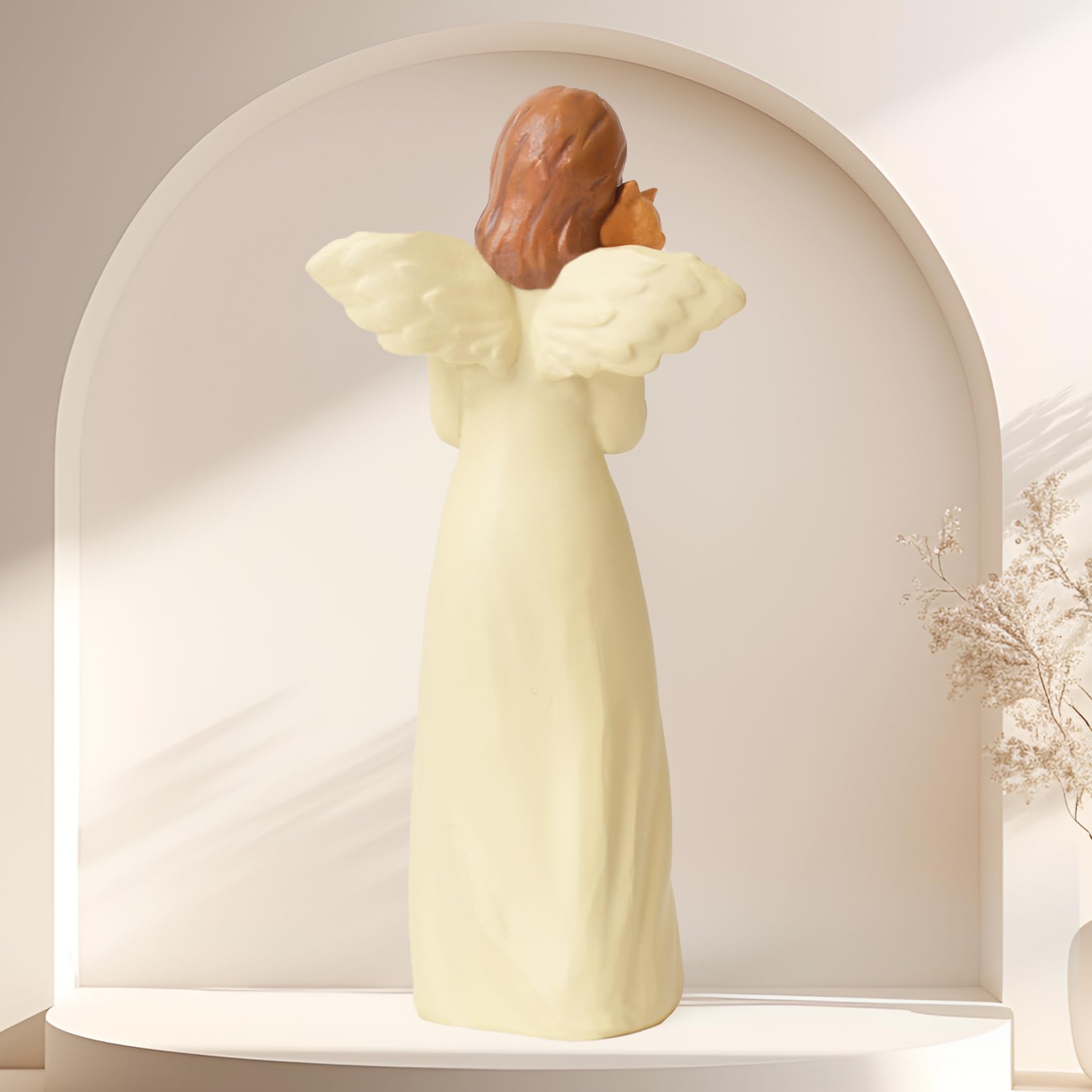 Cat Memorial Gifts for Women Ginger Cat Angel Figurines - Image 4