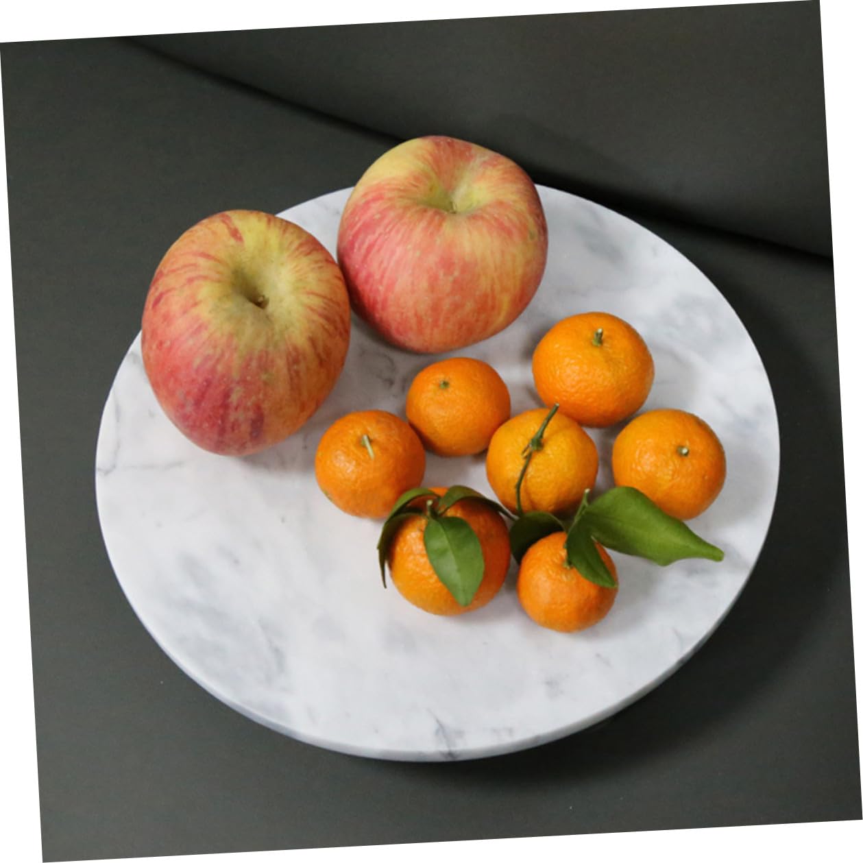 Bandeja Multifunción de Mármol Natural Redonda para Joyas y Frutas, Decoración Elegante Hogar y Almacenamiento en Interiores