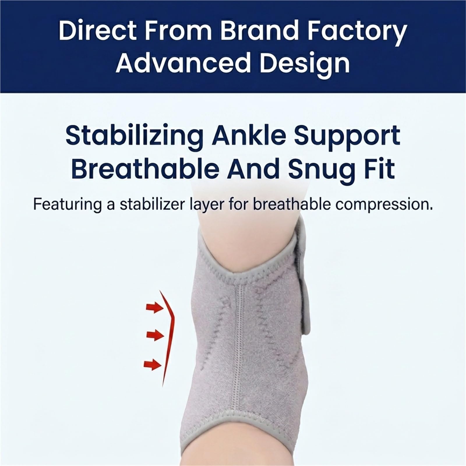 Generisch Kompressions-Sprunggelenkbandage - mit atmungsaktivem Stoff, für Sport und tägliches Gehen, Modell CJDW1181