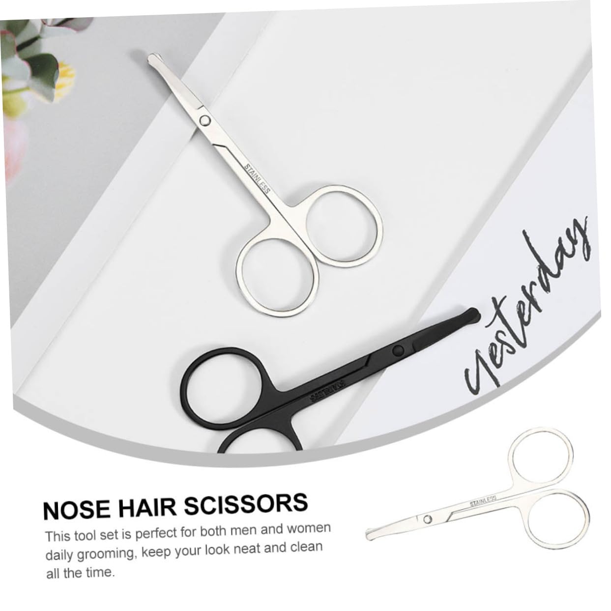 Beatifufu Professional Nose Hair Trimmer Scissors 4pcs Set Eyebrow Trimmer Beard Scissors Ideal for Men Women