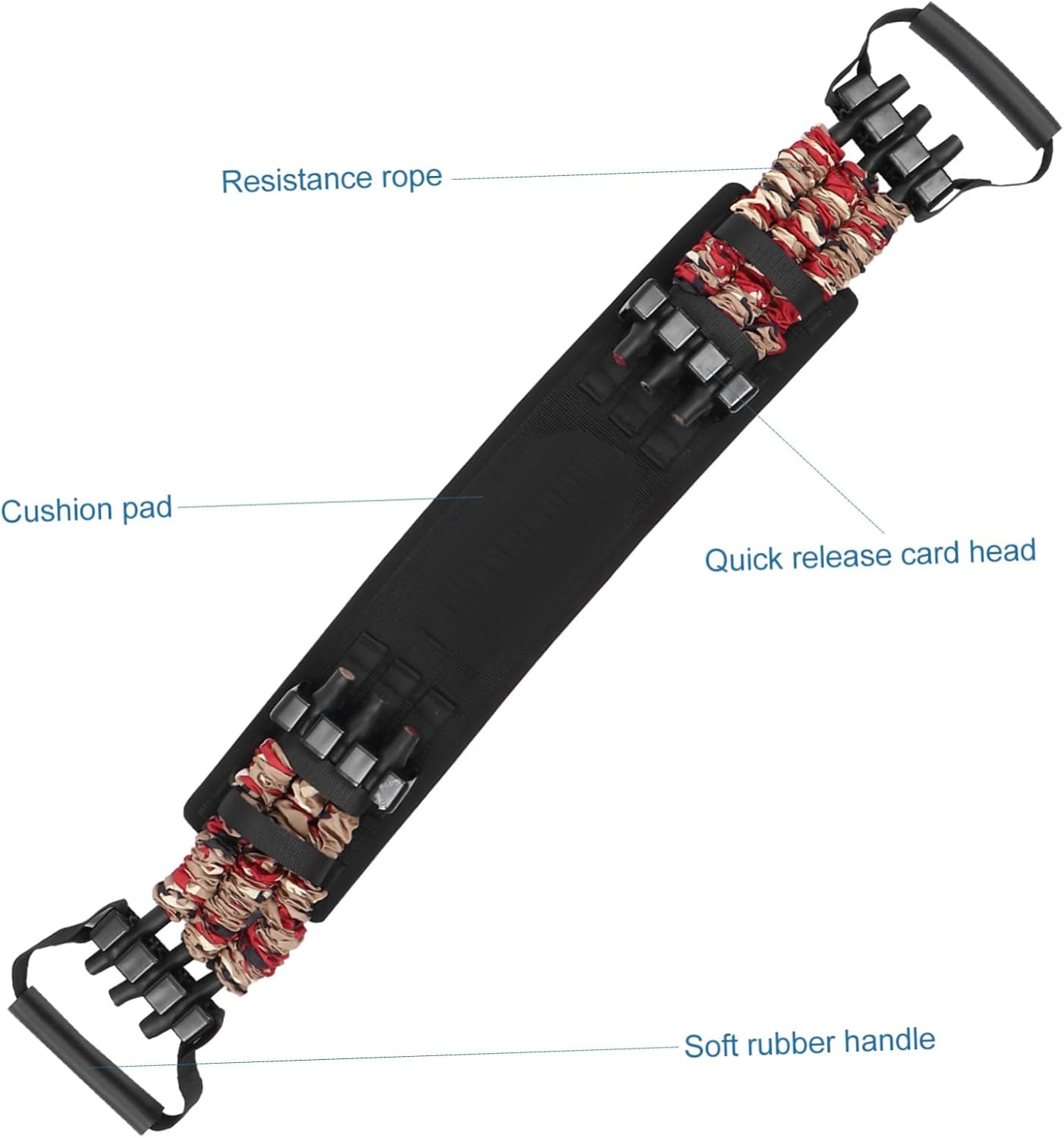 36kg Chest Expand Elastic Resistance Band Durable Pulling Rope for Bench Press Muscle Training Home Flame Camouflage for Strength and Weight Loss