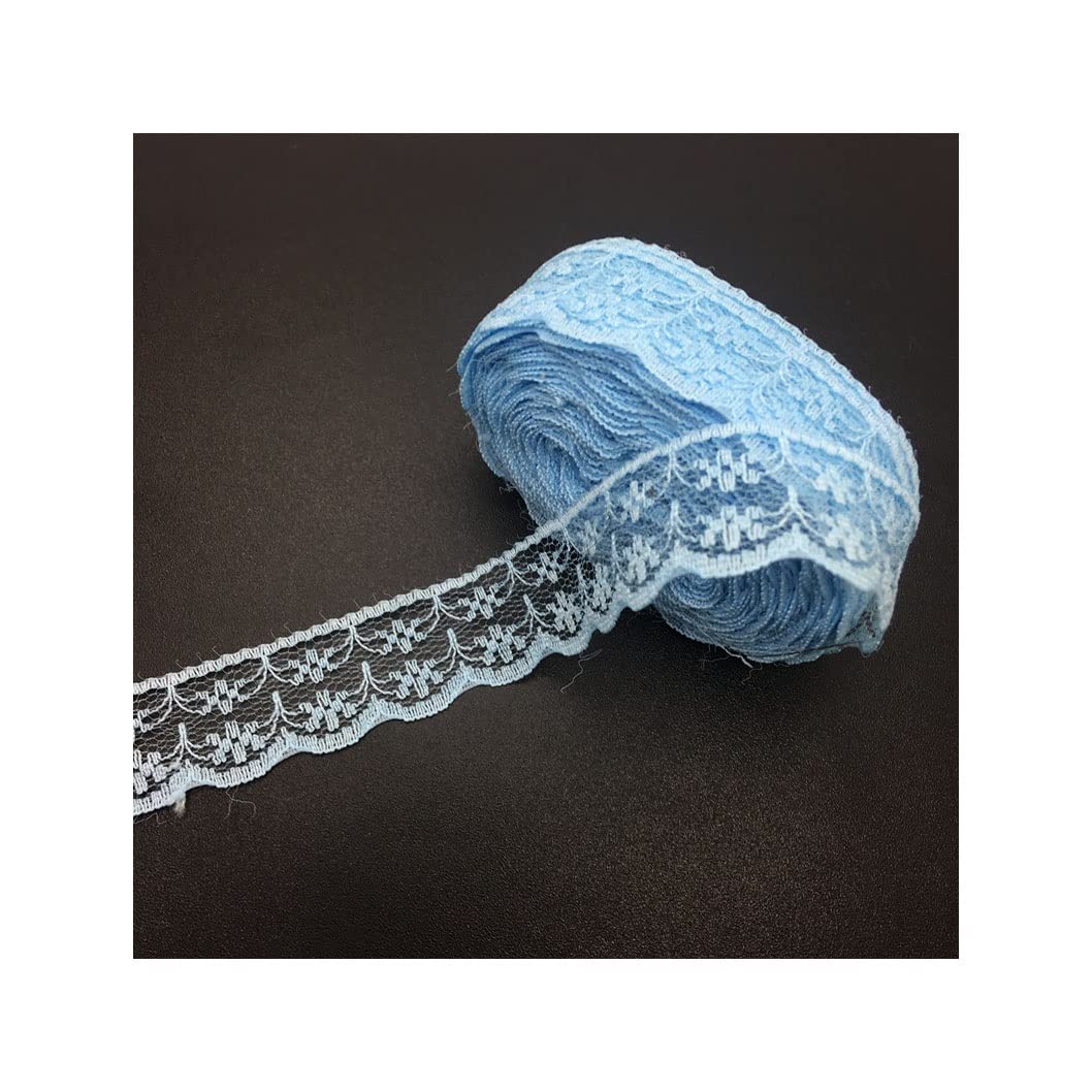 BAN.P 10Yards/lot 22mm Handicrafts Embroidered Net Lace Trim Wedding Birthday Christmas Decorations (Color : Sky Blue, Size : Width: 22mm)