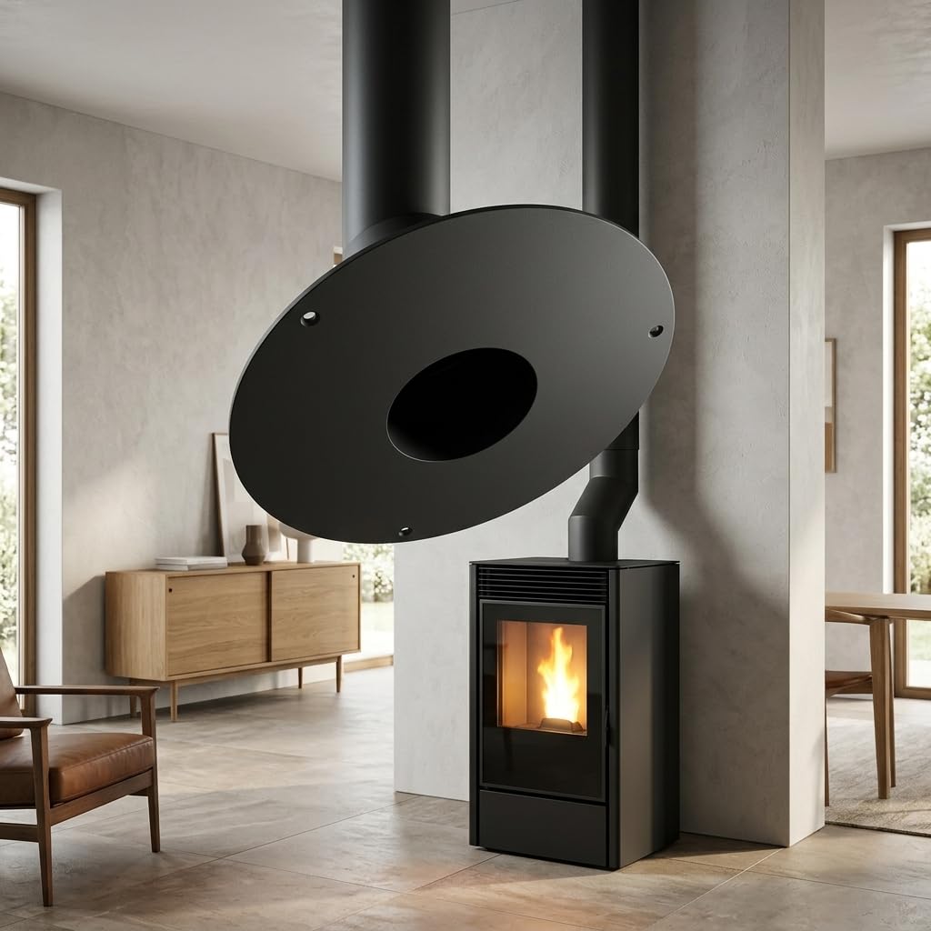 MAKA Rosone Telescopico Canna Fumaria Pellet Nero Ø 80 mm