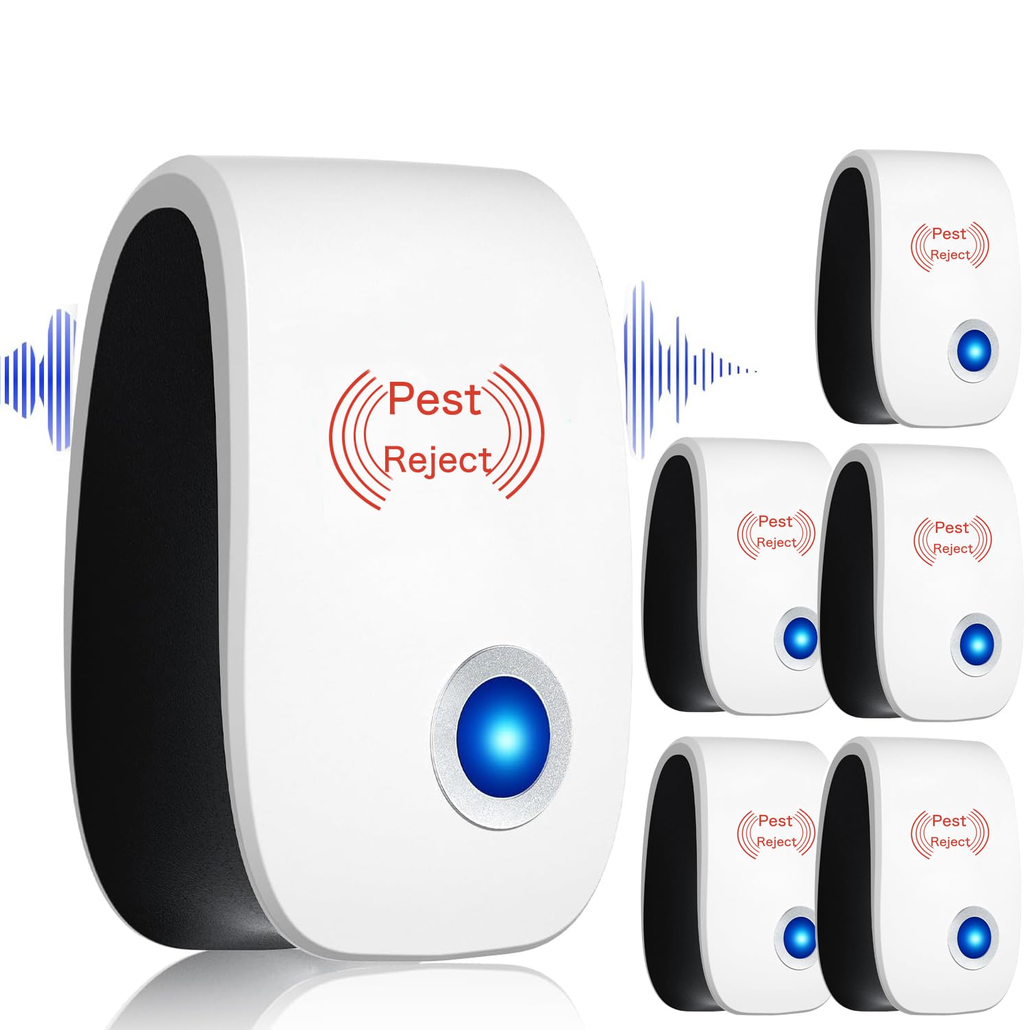 6 Pack Ultrasonic Pest Reject Indoor Mouse Repellent Pest Repellent Ultrasonic Plug in for Spiders, Mices, Mosquitoes, Roaches, Mouse, Rodent, Bugs, Ants, Flies