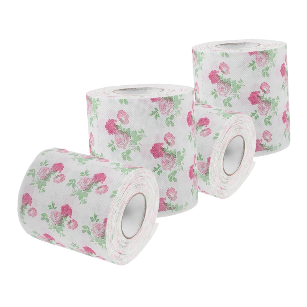 Papel higiénico decorativo de 4 rollos con estampado de flores para baño y oficina