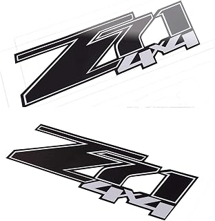 Pair Set Z71 4x4 Decals Stickers Compatible for Silverado (2007-2013) 1500 2500 HD ((Black Gray))