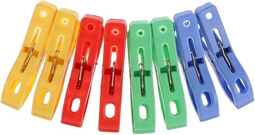 STOBAZA 40 ganchos de clip para ropa, ganchos de plástico para colgar tendedero, clips de secado en S, pinzas de ropa, pinzas para colgar colcha,