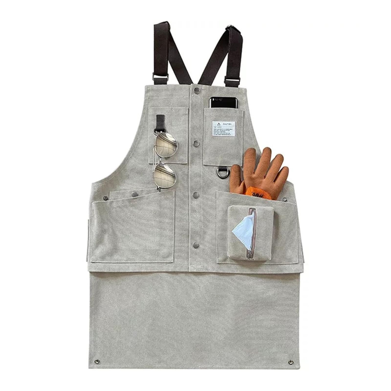 PANGBOER Canvas Work Apron with Multiple Pocket for Tool Organization Great for Electricians Woodworkers Carpenters Craftsmen Professional Craftsmen Apron