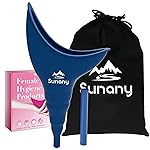 Sunany Female Urinal, Female Urinal with Silicone Funnel, Portable for Standing Female, Reusable Urinal for Female Toilet, for Outdoor, Activities, Camping, Travel (Blue)