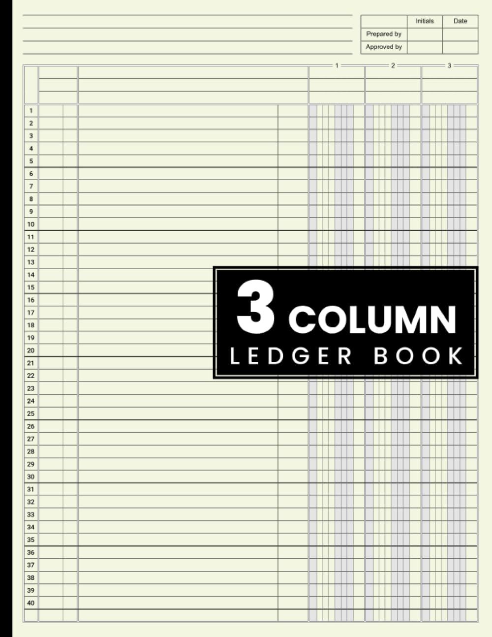 3 Column Ledger Book Accounting Ledger Book for Bookkeeping, 3 Column