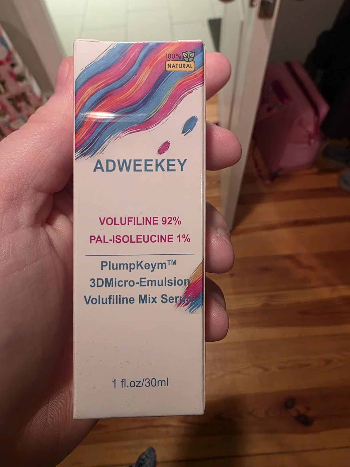 Adweekey Volufiline 92% Serum with Beta-Glucan, PlumpKey™ 3D Micro-Emulsion, Pal-Isoleucine 1%, Lightweight Non-Greasy Face Serum for Bouncy-Looking Skin, 1 fl oz (30 mL) Airless Pump