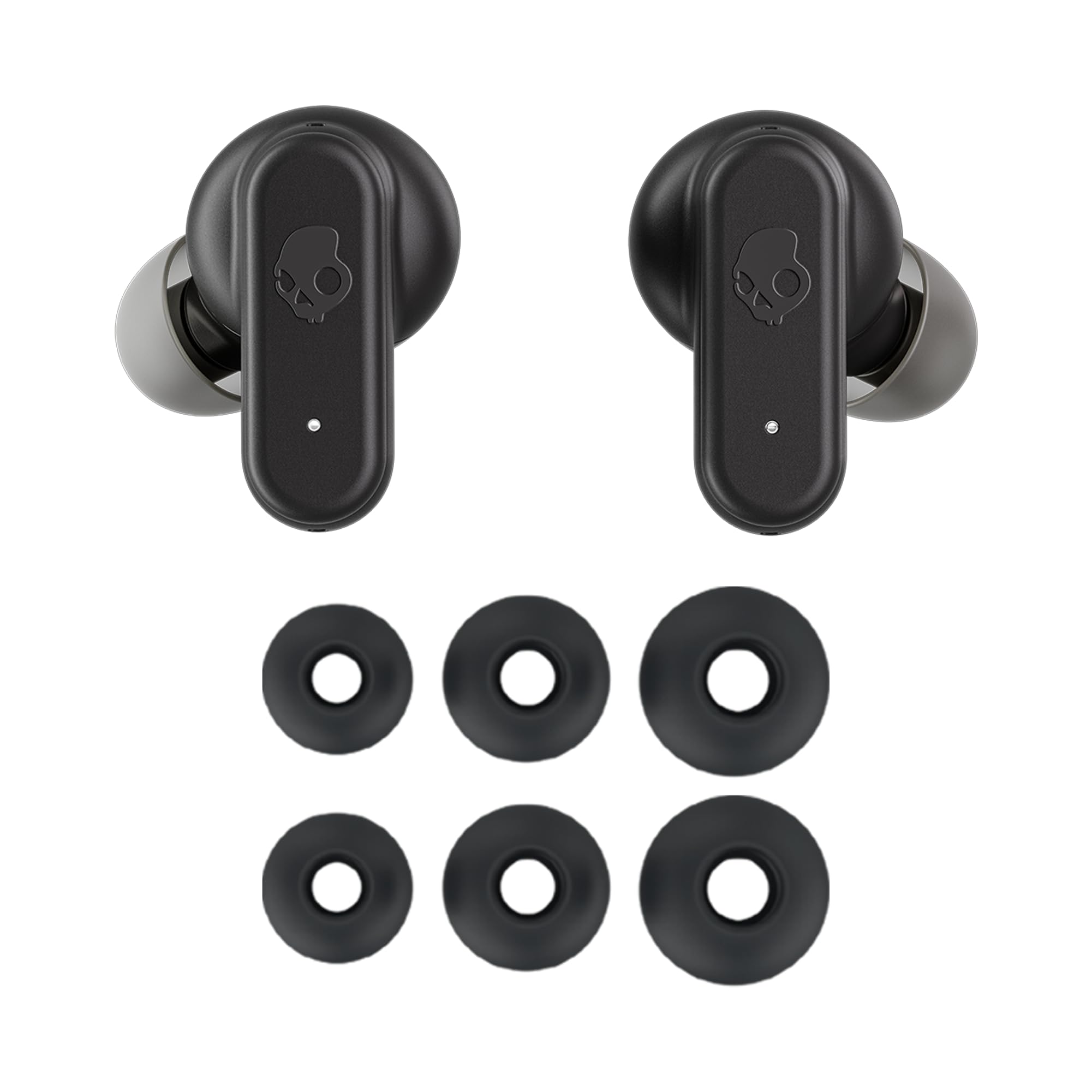 Skullcandy Dime 3 Wireless Earbuds, Bluetooth Headphones, Noise Isolating Fit, Up to 20 Hours Battery, Microphone for iPhone Android, Easy Carry with Integrated Lanyard - True Black