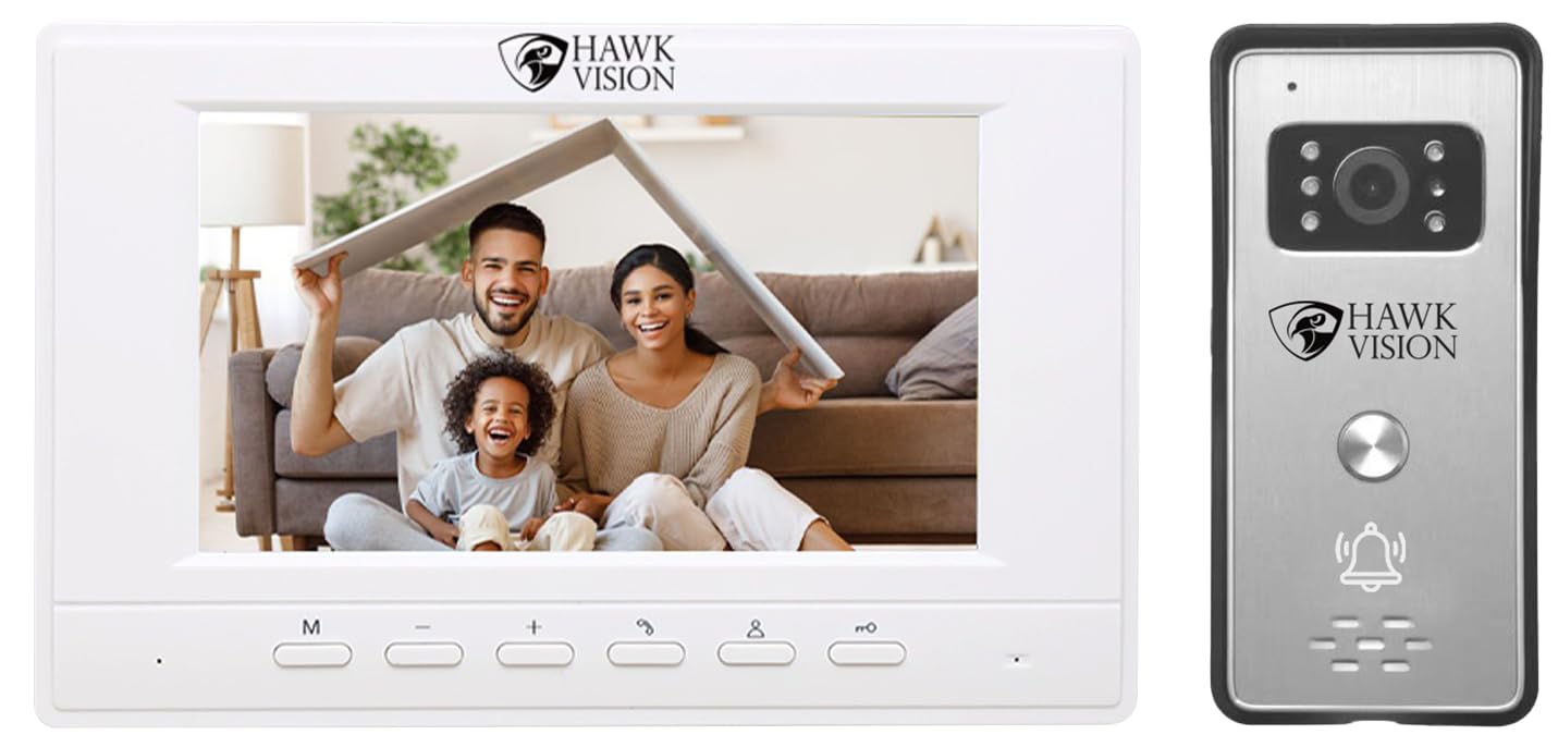 See full amazon price history chart for HAWK VISION Video Door Phone kit HV-VDP-703 A 7-inch Video Door Phone, Night Vision Doorbell with Intercom and Camera HAWK VISION Video Door Phone kit HV-VDP-703 A 7-inch Video Door Phone, Night Vision Doorbell with Intercom and Camera (B0D59WQ3SF) Amazon Price History, Amazon Price Tracker