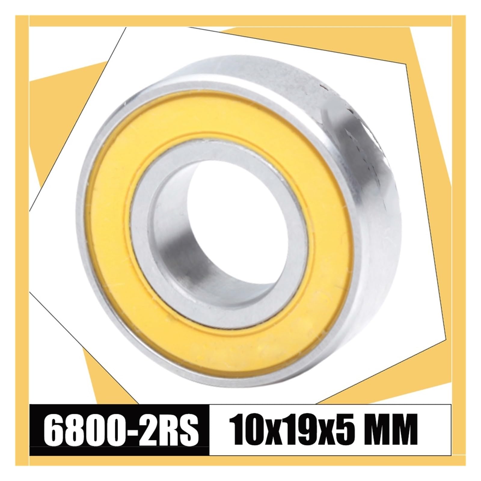 Deep Groove Double Rubber Seal Bearings 1pcs 6800-2RS 10x19x5mm ABEC-3 Stainless Bearing Ceramic Balls Bearings