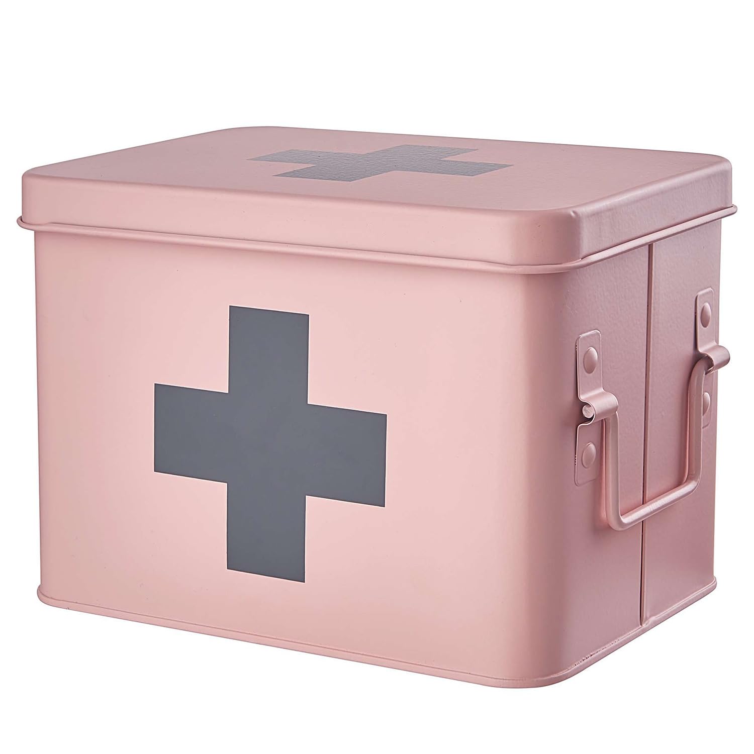 BUTLERS Medikamentenbox mit herausnehmbaren Fach MEDIC L22 x B16cm x H16 cm | Aufbewahrung und Organisation von Medikamenten | erste Hilfe Kasten und Hausapotheke