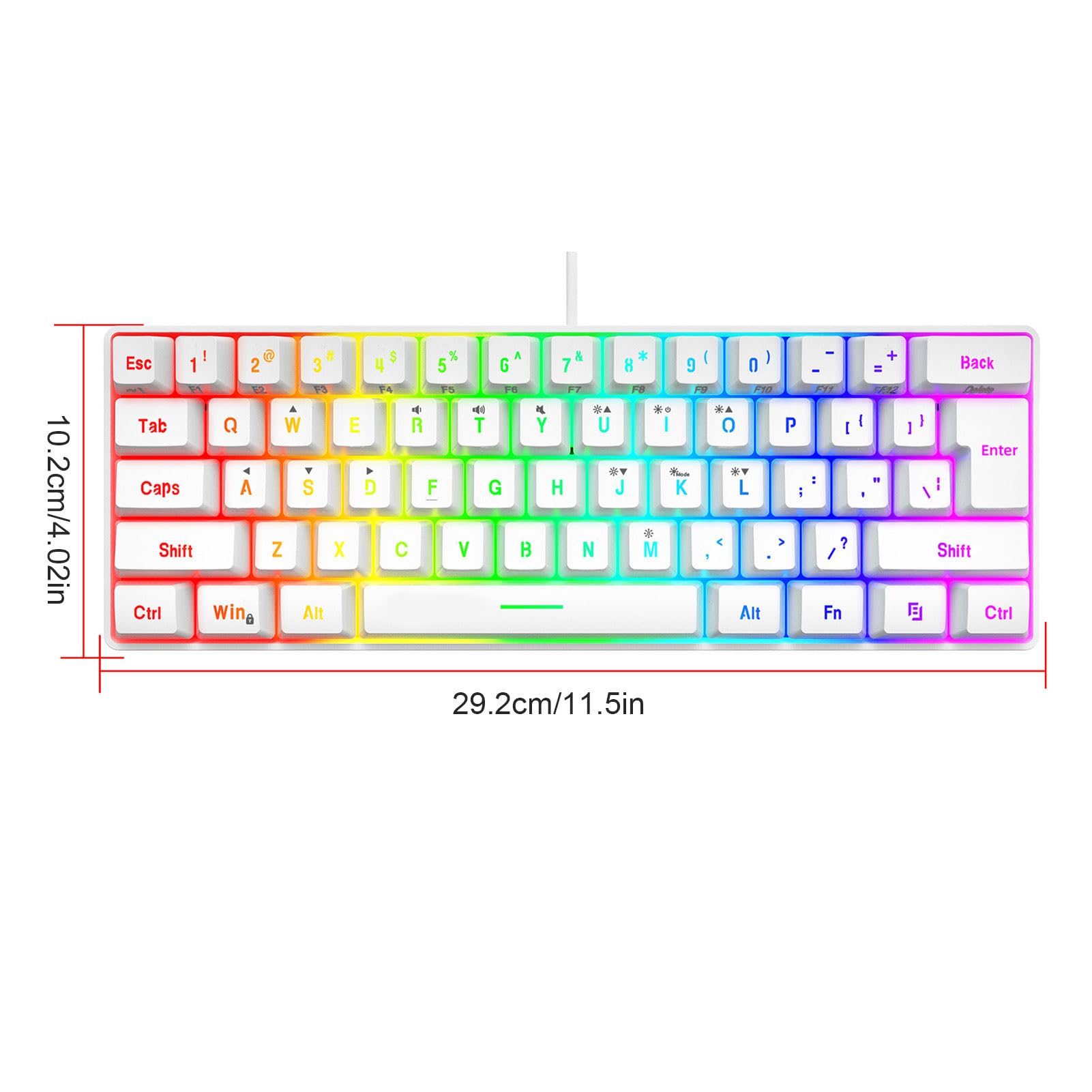 GOWENIC Tastiera da gioco RGB e mouse Combo con tappetino per mouse, design ergonomico con retroilluminazione personalizzabile, interruttori meccanici, tastiera da gioco, mouse cablato con tappetino